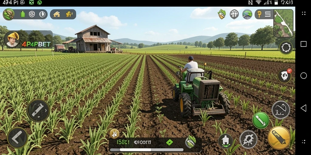 Tangkapan layar menunjukkan gameplay seru dari 4P4PBET di dunia pertanian.