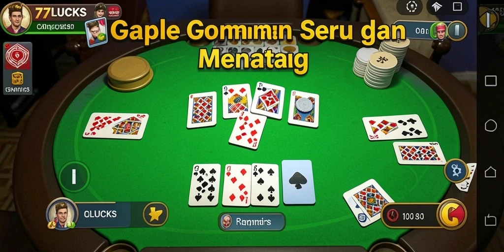 Gameplay Gaple yang seru di aplikasi 77LUCKS.