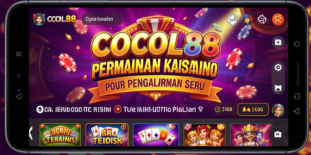 Cuplikan gameplay COCOL88 dengan berbagai pilihan permainan kasino.