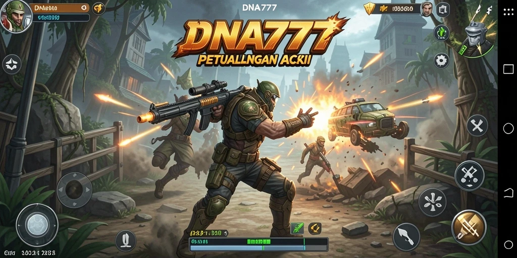 Screenshot menunjukkan aksi seru dari gameplay DNA777.