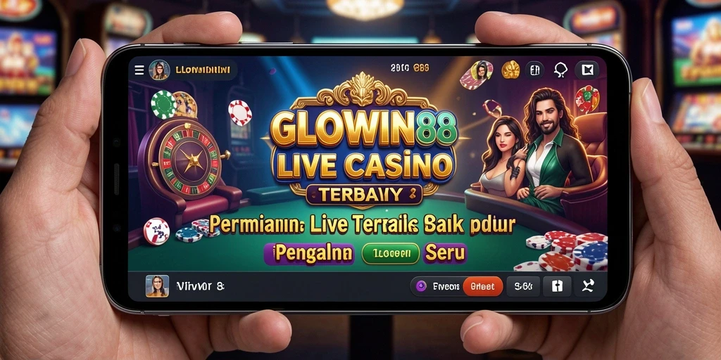 Tampilan gameplay Live Casino GLOWIN88 dengan dealer profesional.