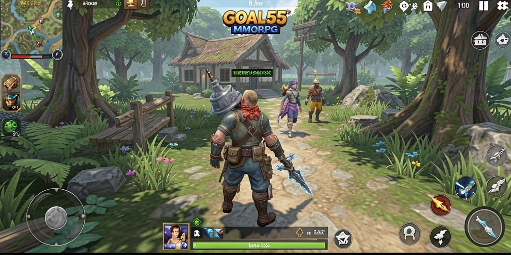 Screenshot gameplay GOAL55 yang menampilkan aksi seru dalam pertarungan MMORPG.