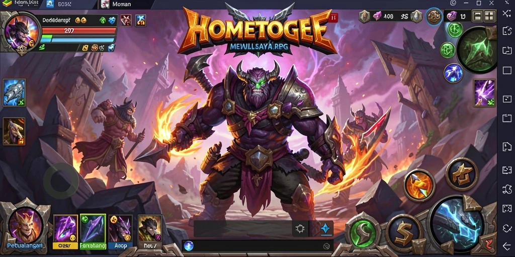 Tampilan seru gameplay ARPG HOMETOGEL yang memukau.