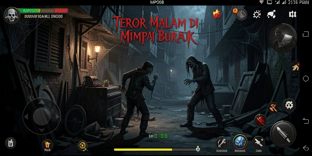 Gameplay menakutkan dengan suasana gelap dan mencekam.