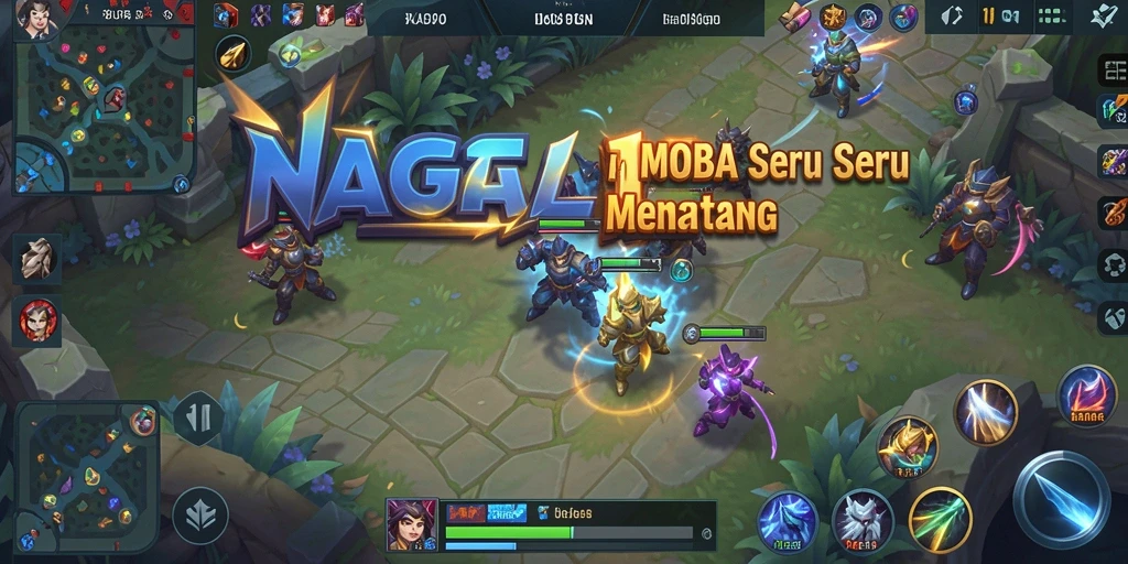 Tampilan gameplay MOBA yang seru di NAGA11.