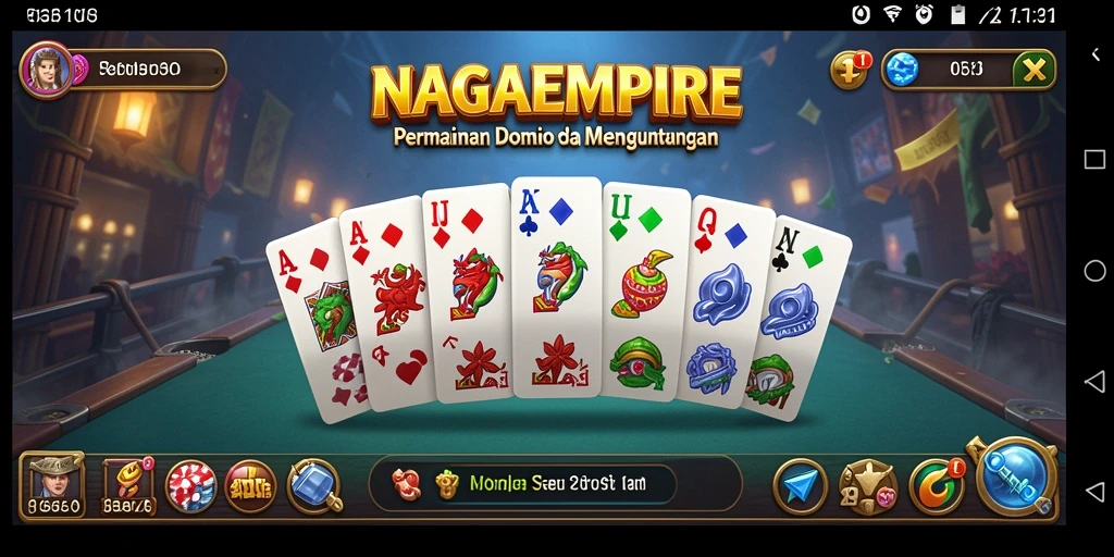 Screenshot NAGAEMPIRE menunjukkan pemain asyik bermain domino.