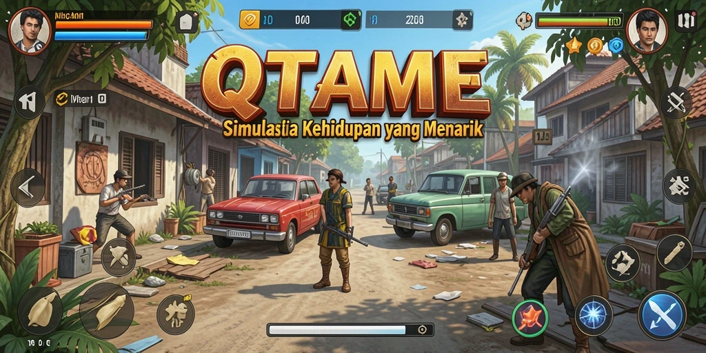 Tampilan gameplay QTGAME yang mendalam dan interaktif.