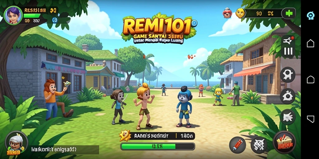 Tampilan utama gameplay REMI101 yang menampilkan keseruan bermain.