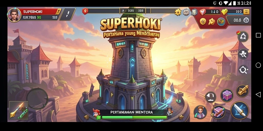 Gameplay SUPERHOKI yang intens dan mengasyikkan.