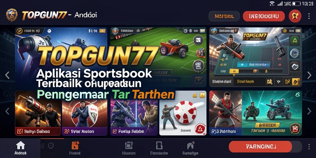 Tampilan antarmuka menarik dari aplikasi Sportsbook TOPGUN77.
