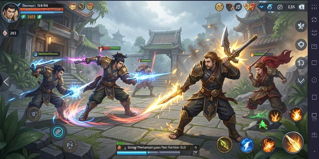 Tangkapan layar gameplay yang mendebarkan dari ZK3, menunjukkan pertempuran strategis.
